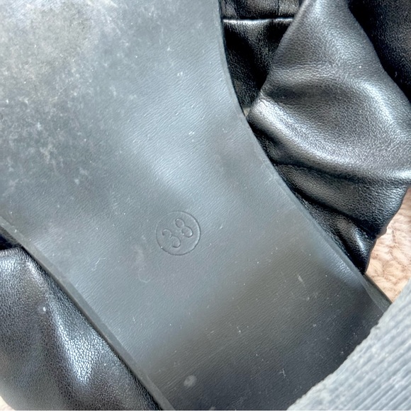 BLACK SCRUNCH CRISS CROSS SLIP ON SANDAL - Picture 6 of 6